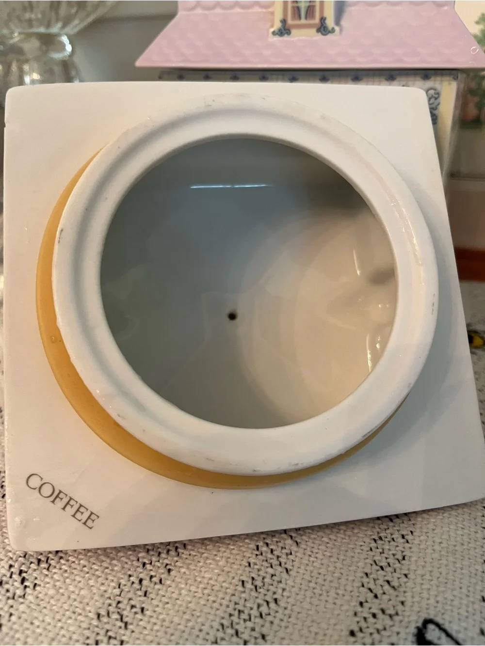 LENOX Village Coffee CAFE Decorative Porcelain Canister, Vintage 1990s